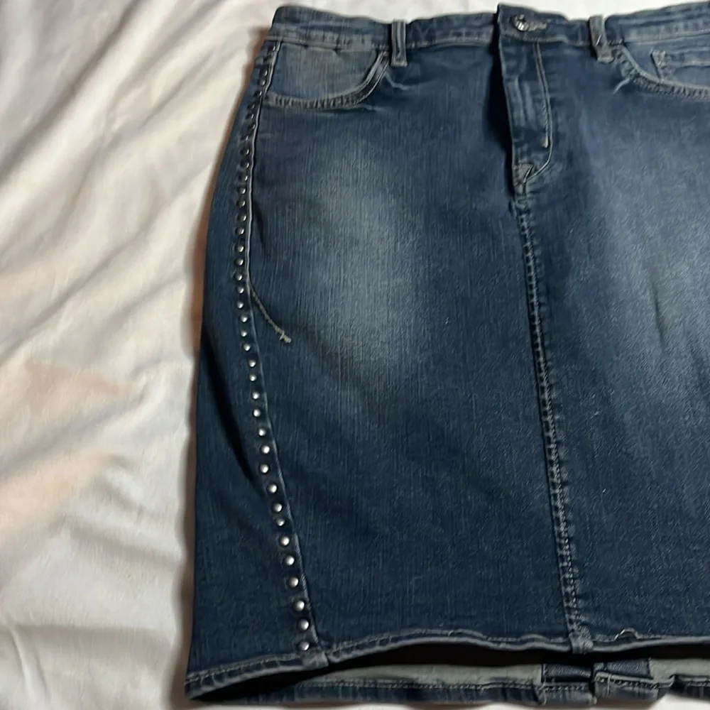 Harley-Davidson Distressed Denim Slkirt - Picture 2 of 12